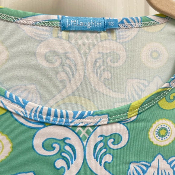 J. McLaughlin Blue Scroll Pattern Blouse - Picture 3 of 10